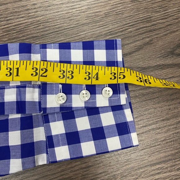 Robert Talbott Estate Blue & White Gingham Shirt 15.5 - Picture 6 of 7